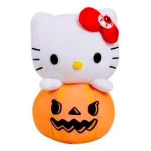 NWT Halloween Hello Kitty Pumpkin Eyeball Bow Small Plush!